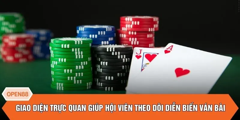 Giao diện trực quan giúp hội viên theo dõi diễn biến ván bài