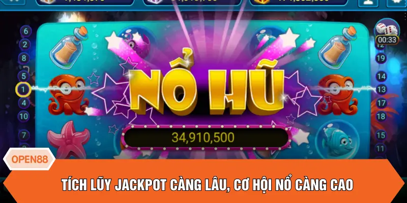 Tích lũy jackpot càng lâu, cơ hội nổ càng cao